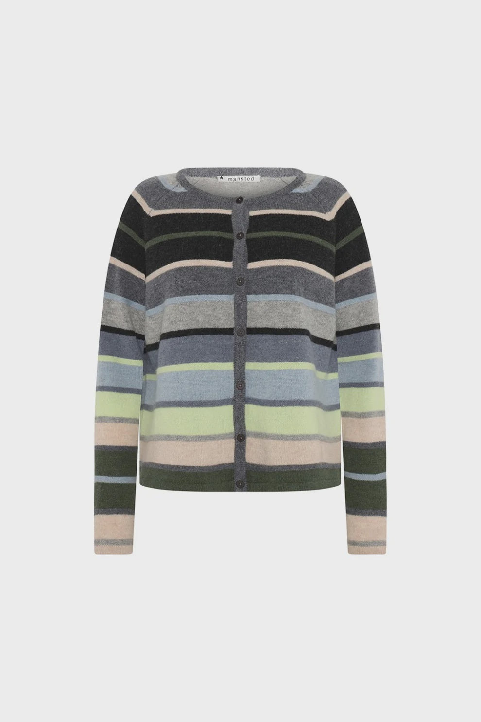 Amina Lambswool Stripe Cardi Mansted