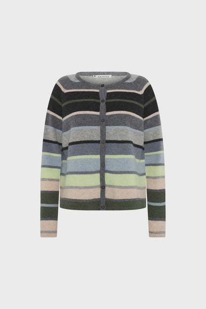 Amina Lambswool Stripe Cardi Mansted