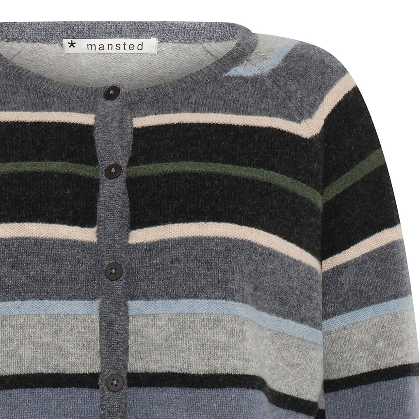 Amina Lambswool Stripe Cardi Mansted