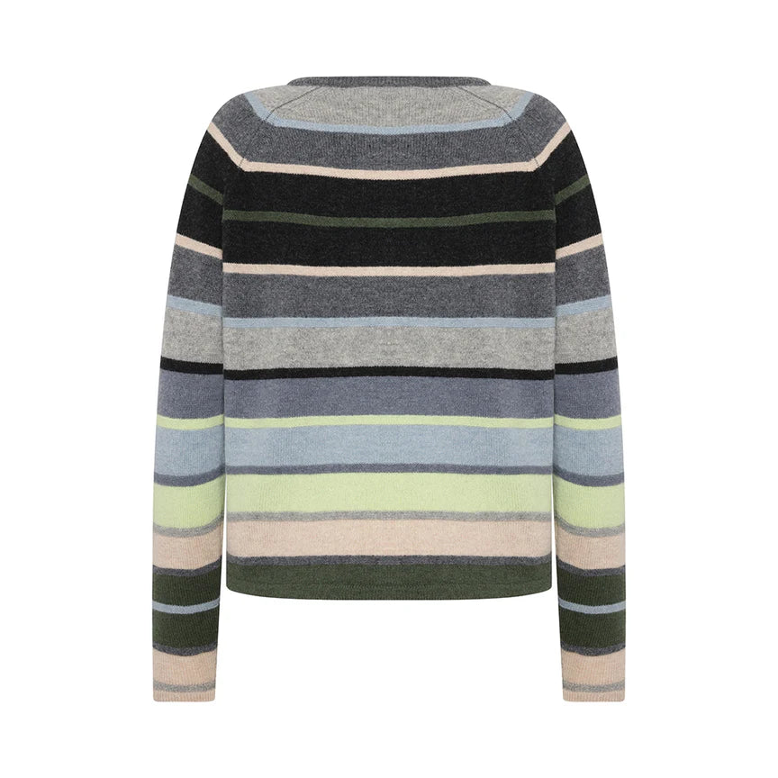 Amina Lambswool Stripe Cardi Mansted