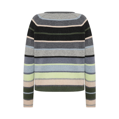 Amina Lambswool Stripe Cardi Mansted
