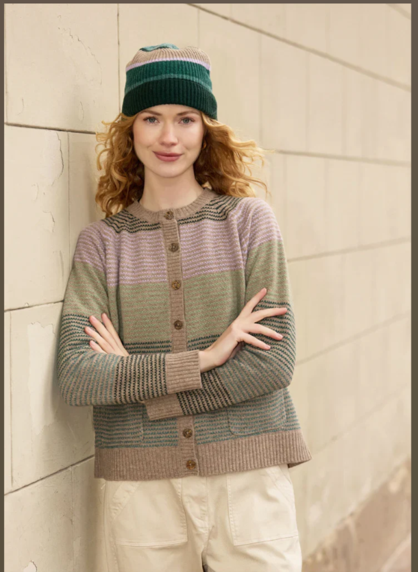 Loire Lambswool Stripe Cardi Mansted