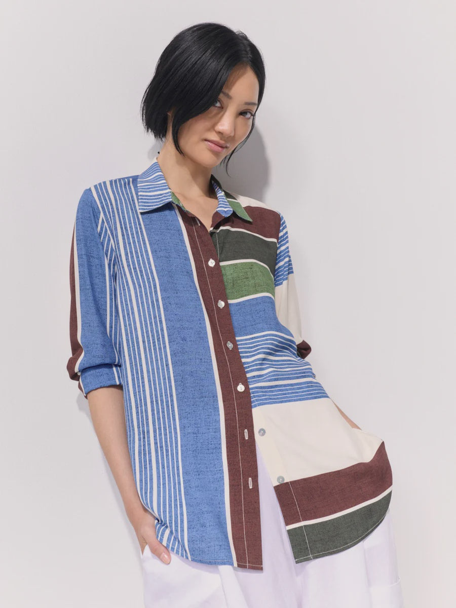 Seascape Stripe Shirt - Marco Polo