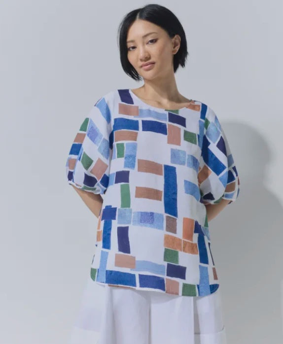 Gathered Sleeve Top | Colourplay | Marco Polo