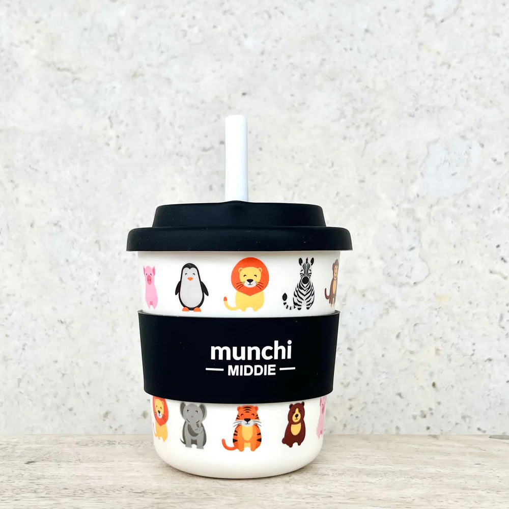 Munchi Middie Cup w/ Silicone Straw (8zo)