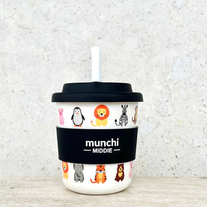 Munchi Middie Cup w/ Silicone Straw (8zo)