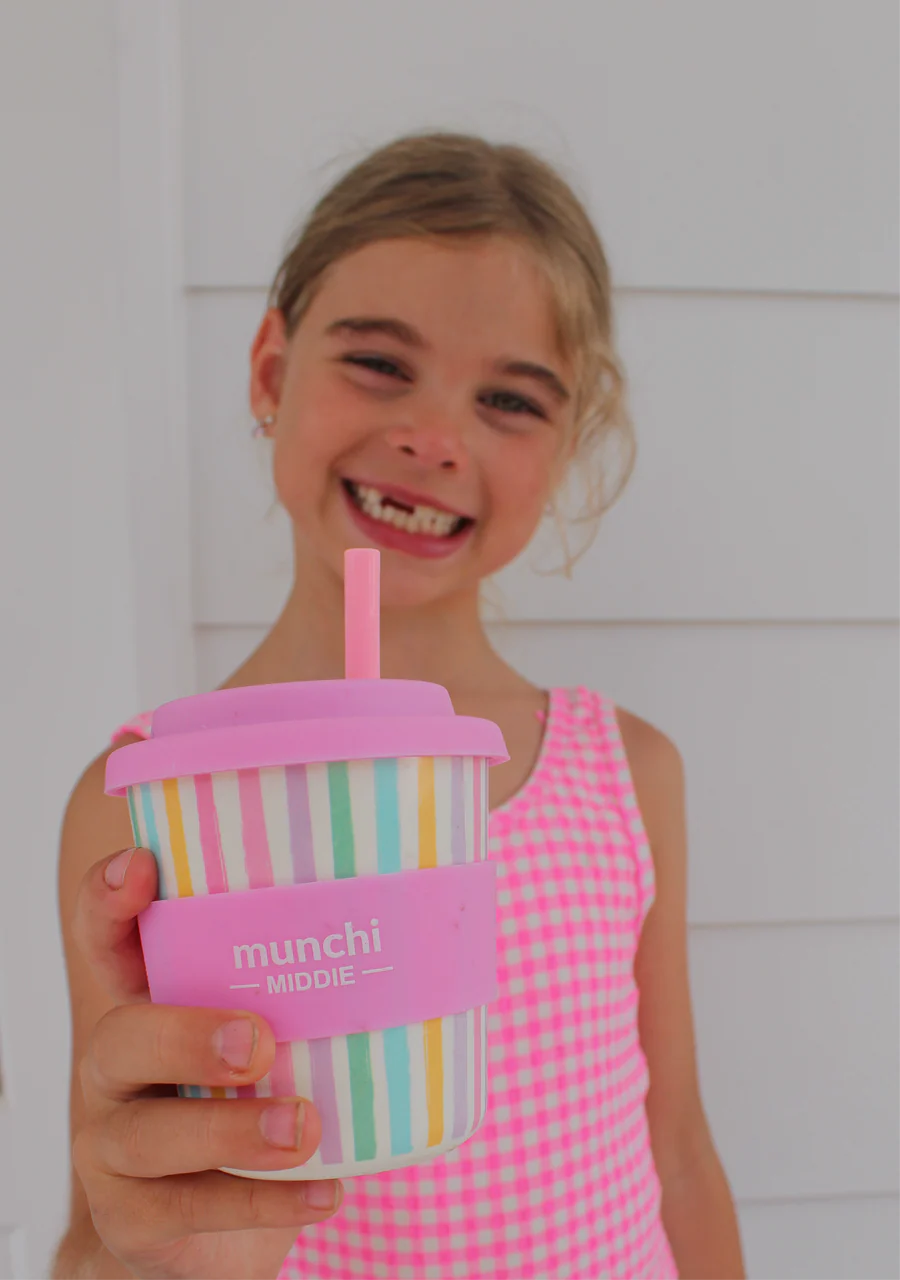 Munchi Middie Cup w/ Silicone Straw (8zo)