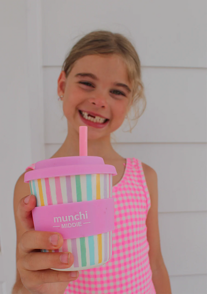 Munchi Middie Cup w/ Silicone Straw (8zo)