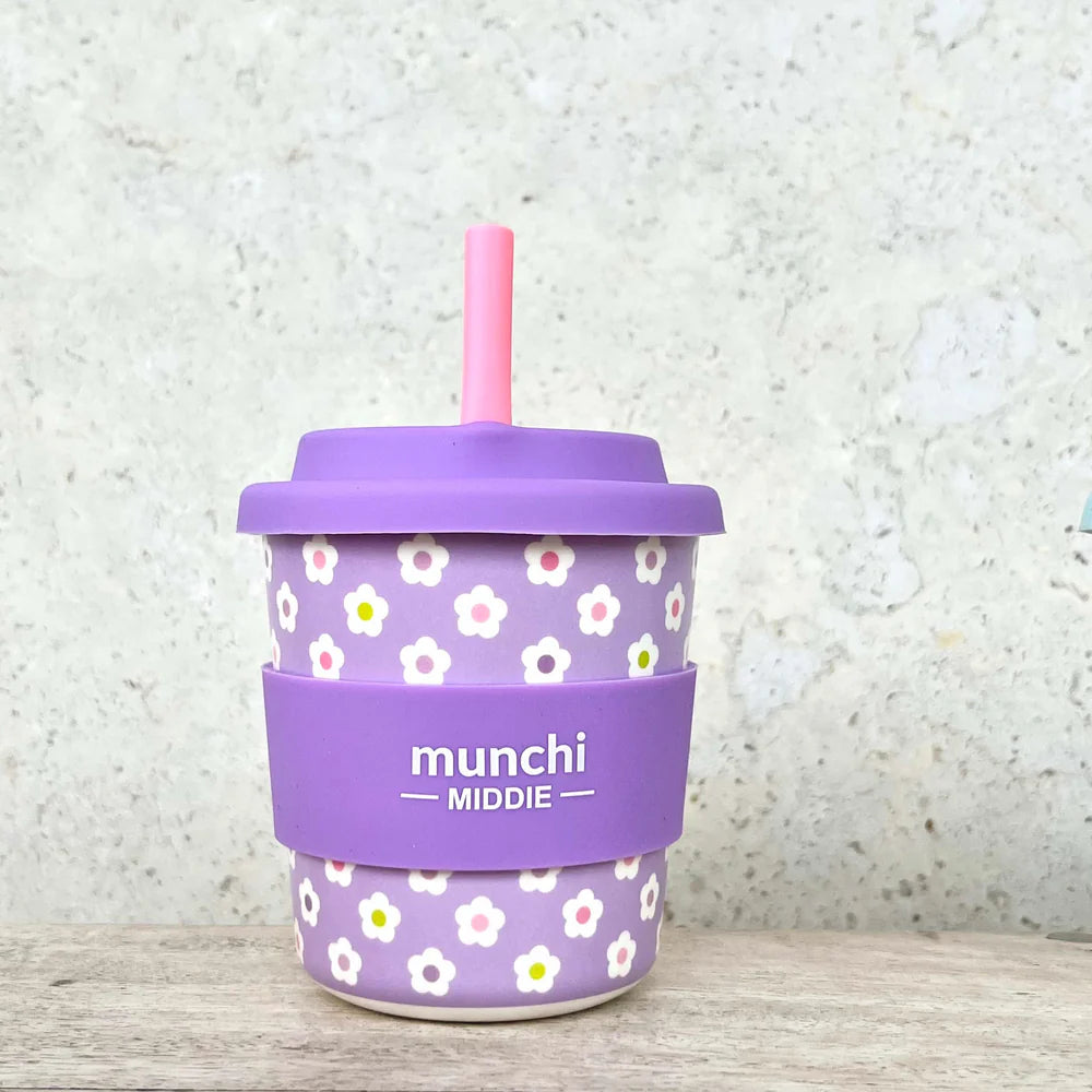 Munchi Middie Cup w/ Silicone Straw (8zo)