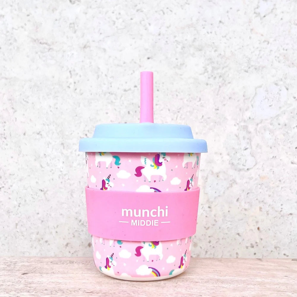 Munchi Middie Cup w/ Silicone Straw (8zo)