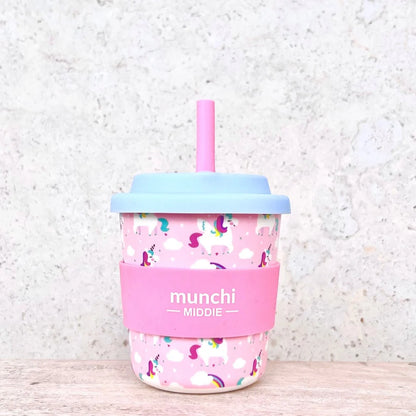 Munchi Middie Cup w/ Silicone Straw (8zo)