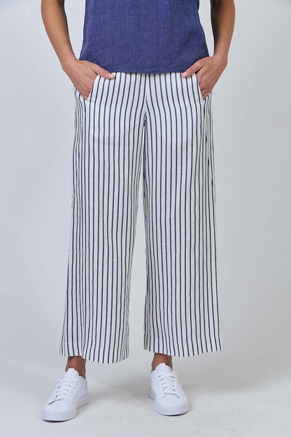 GA398 Wide Leg Tailored 100% Linen Pants