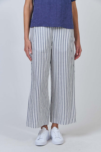 GA398 Wide Leg Tailored 100% Linen Pants