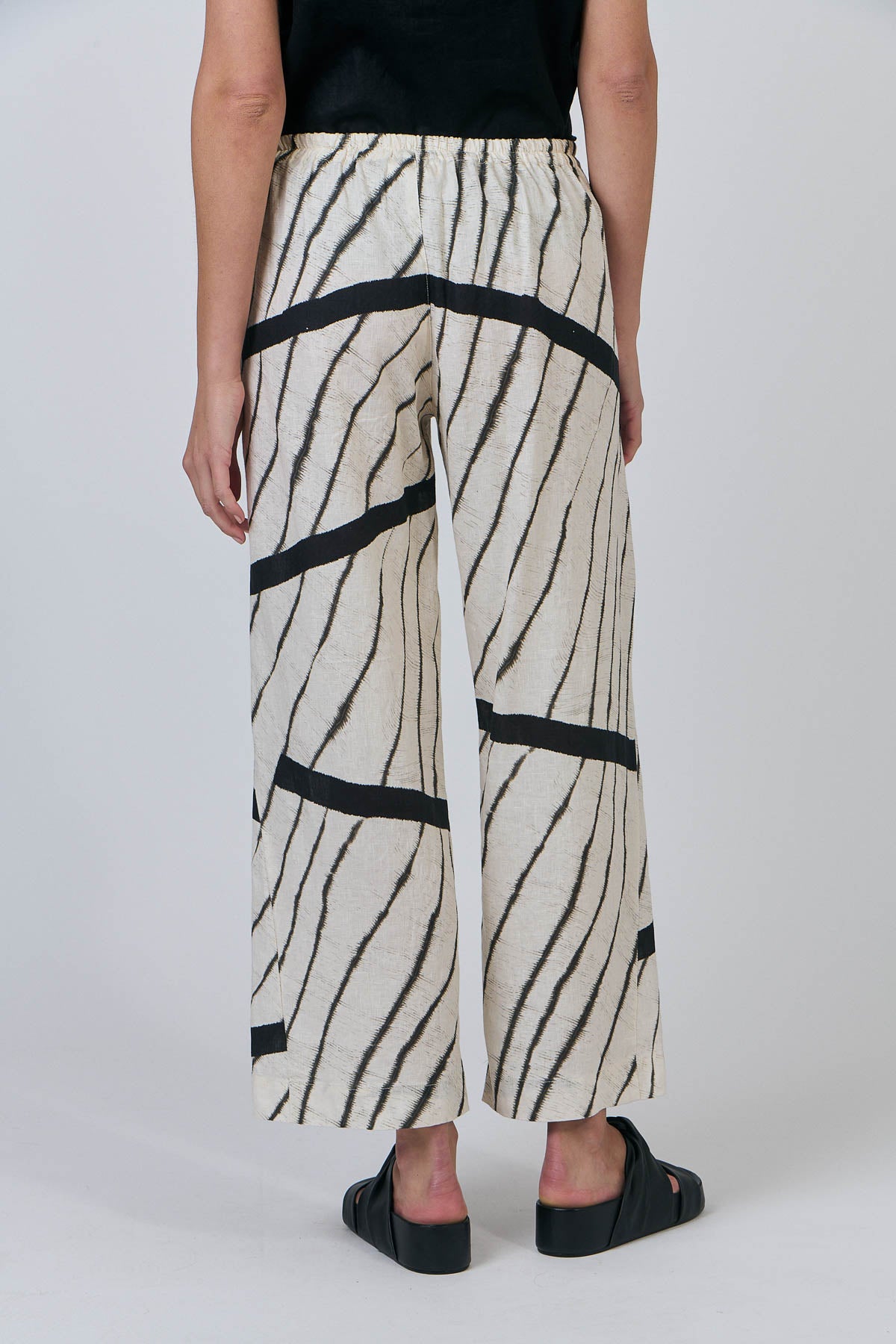 GA398 Wide Leg Tailored 100% Linen Pants