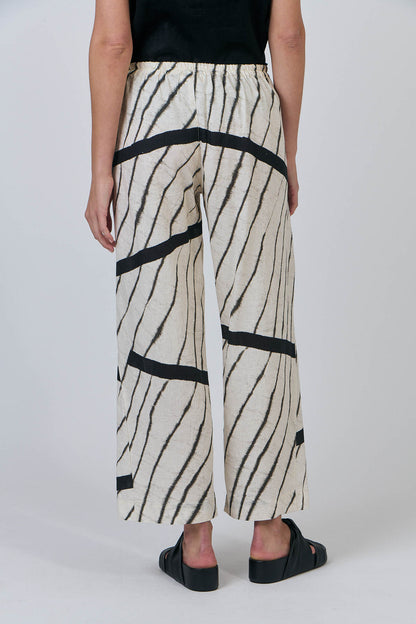 GA398 Wide Leg Tailored 100% Linen Pants