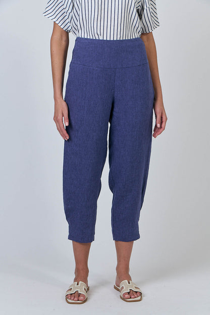 GA615 Wide Waistband Linen Pants