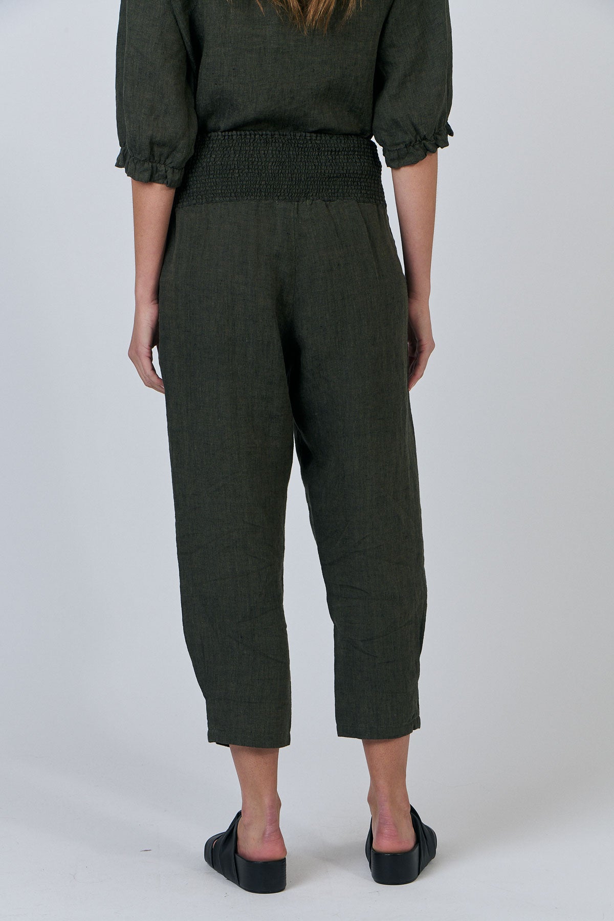 GA615 Wide Waistband Linen Pants