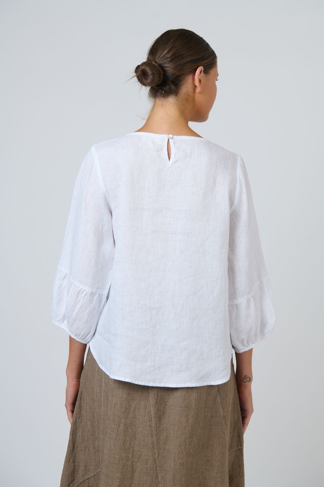 Linen Top White - Naturals by O &amp; J