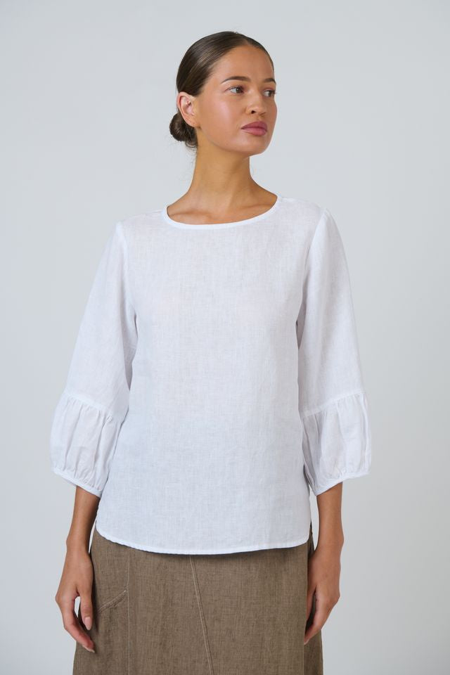 Linen Top White - Naturals by O &amp; J