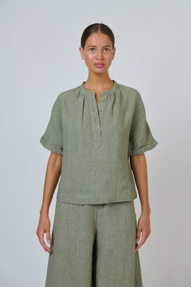 Naturals-by-O-and-J-GA689-Artichoke-Linen-Top-Front-Swannies-Clothing-Merimbula
