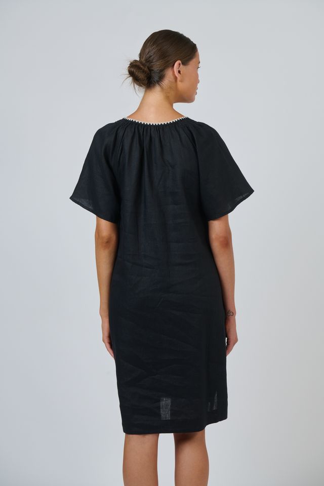 Linen Dress Black - Naturals by O &amp; J
