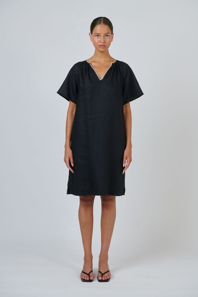 Linen Dress Black - Naturals by O &amp; J
