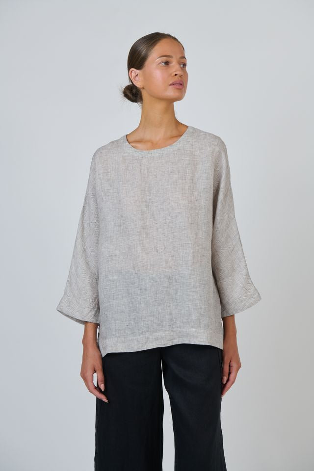 Naturals-by-O-and-J-GA730-Chai-Linen-Top-Front-Swannies-Clothing-Merimbula