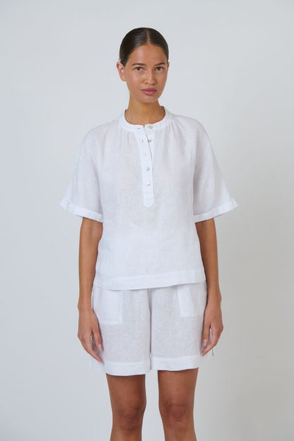 Linen Classic Top White - Naturals by O &amp; J