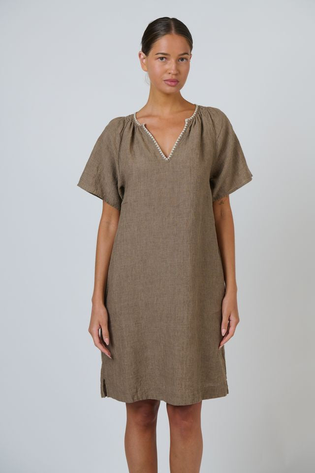 Linen Dress Agate - Naturals by O &amp; J