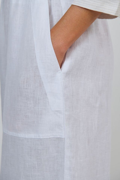 Linen Cropped Pant White - Naturals by O &amp; J