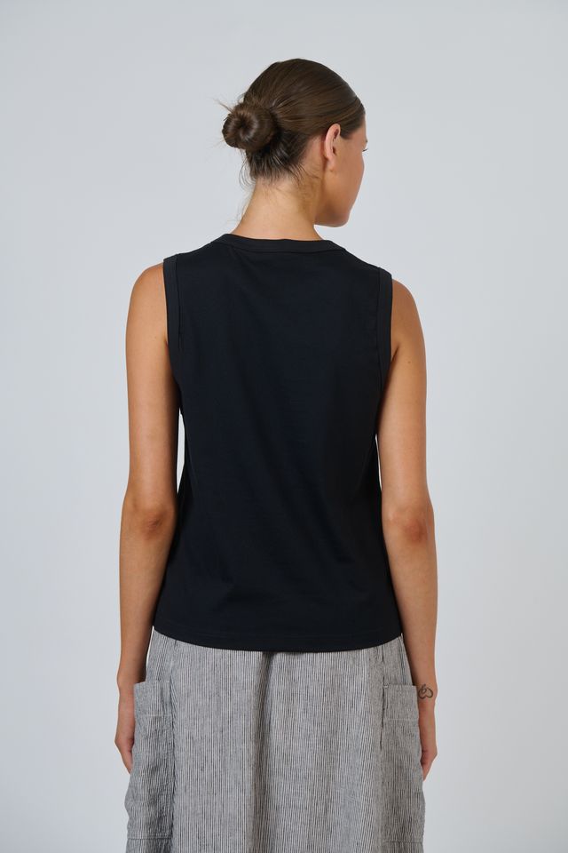 Cotton Sleevless Top Black - Naturals by O &amp; J