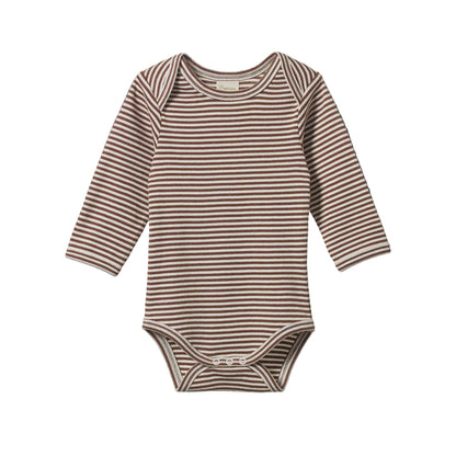 L/S Bodysuit Pinecone Stripe – Nature Baby