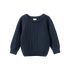 Navy blue knitted sweater on a white background