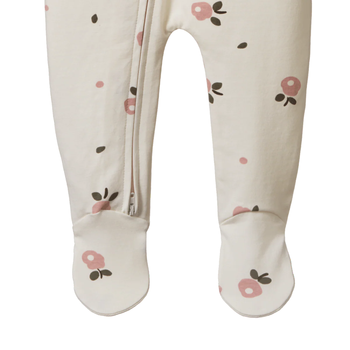 Baby onesie with floral pattern on a white background