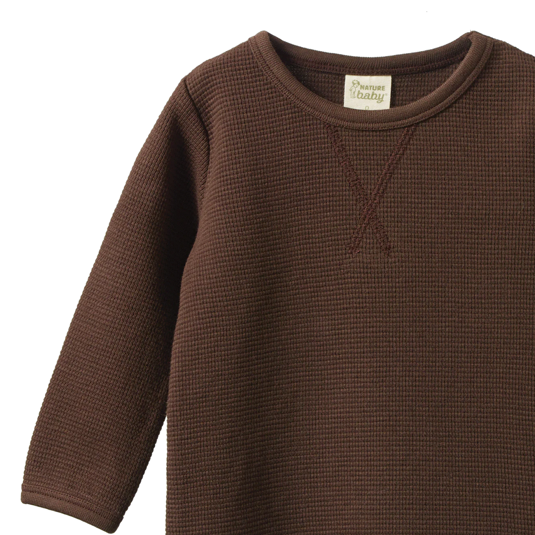 Brown textured long-sleeve shirt on a white background