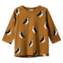 Brown sweater with penguin pattern on a white background