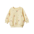 Yellow sweatshirt with floral patterns on a white background