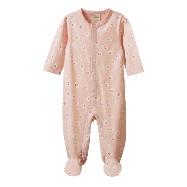Lucy Suit Flora Stamp Rose Dust Print - Nature Baby