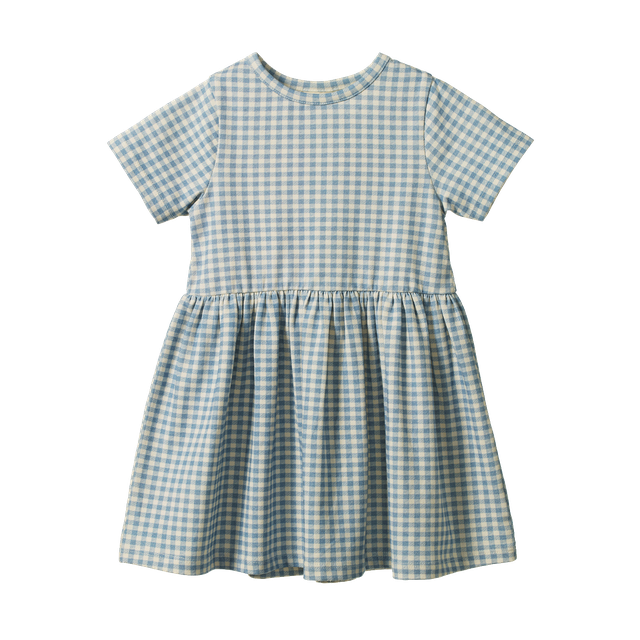 Saturday Dress Blue Gingham - Nature Baby