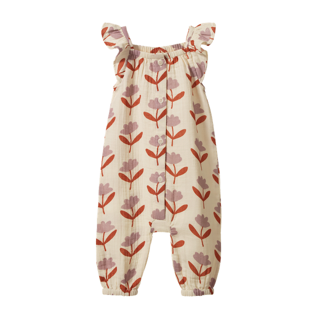 Tilda Suit Muslin Fleurette Print - Nature Baby