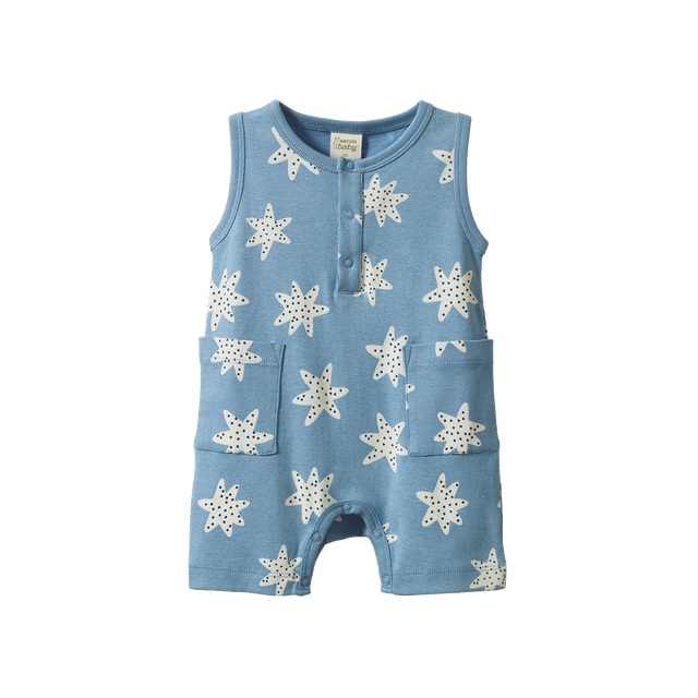 Camper Suit Sea Stars Print - Nature Baby