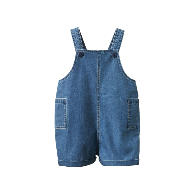 Trucker Shortie Overalls Chambray - Nature Baby
