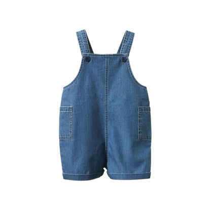 Trucker Shortie Overalls Chambray - Nature Baby