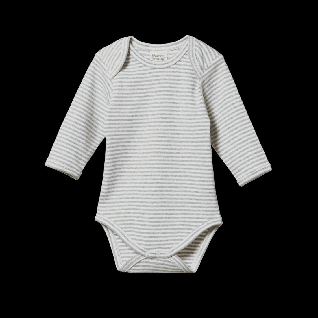 L/S Bodysuit Grey Marl Stripe Nature Baby