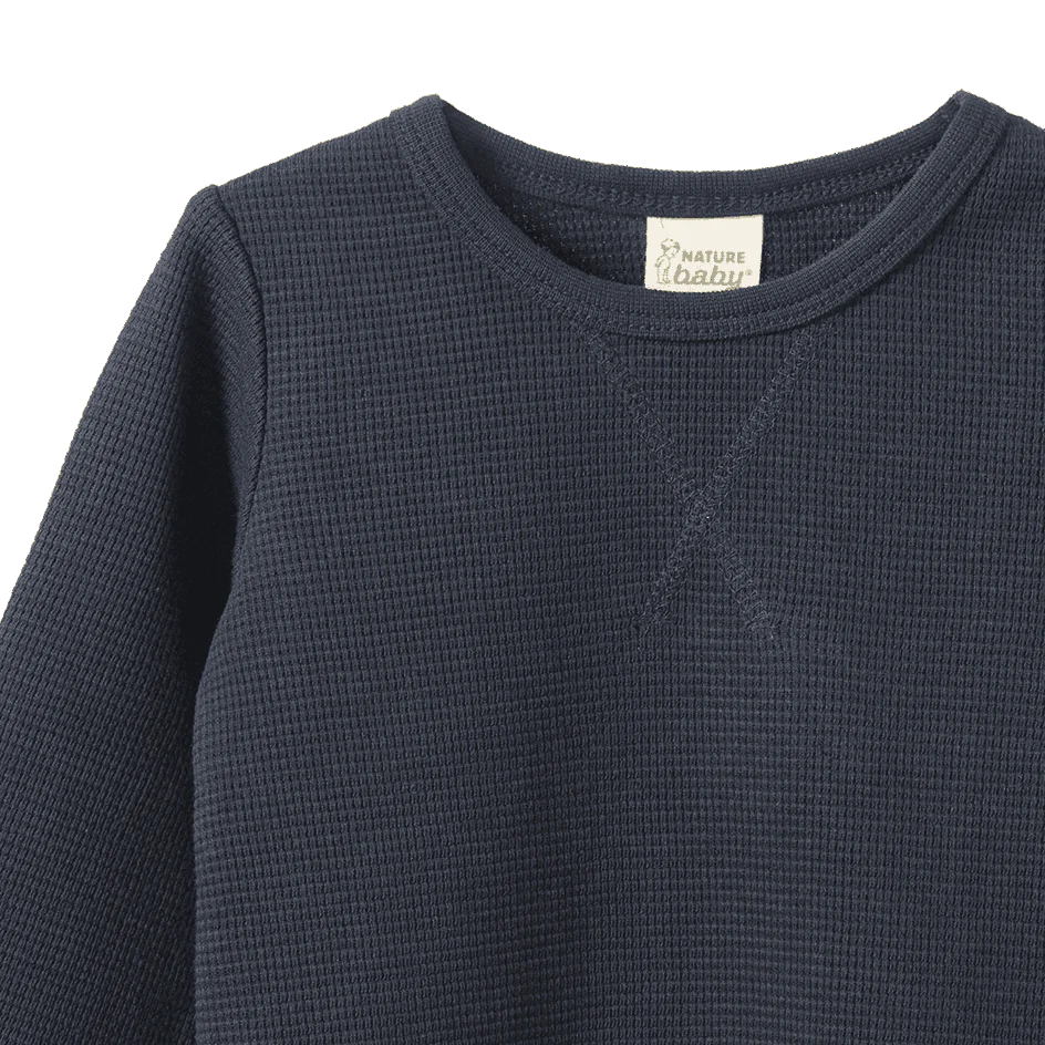 Waffle Tee Navy Nature Baby