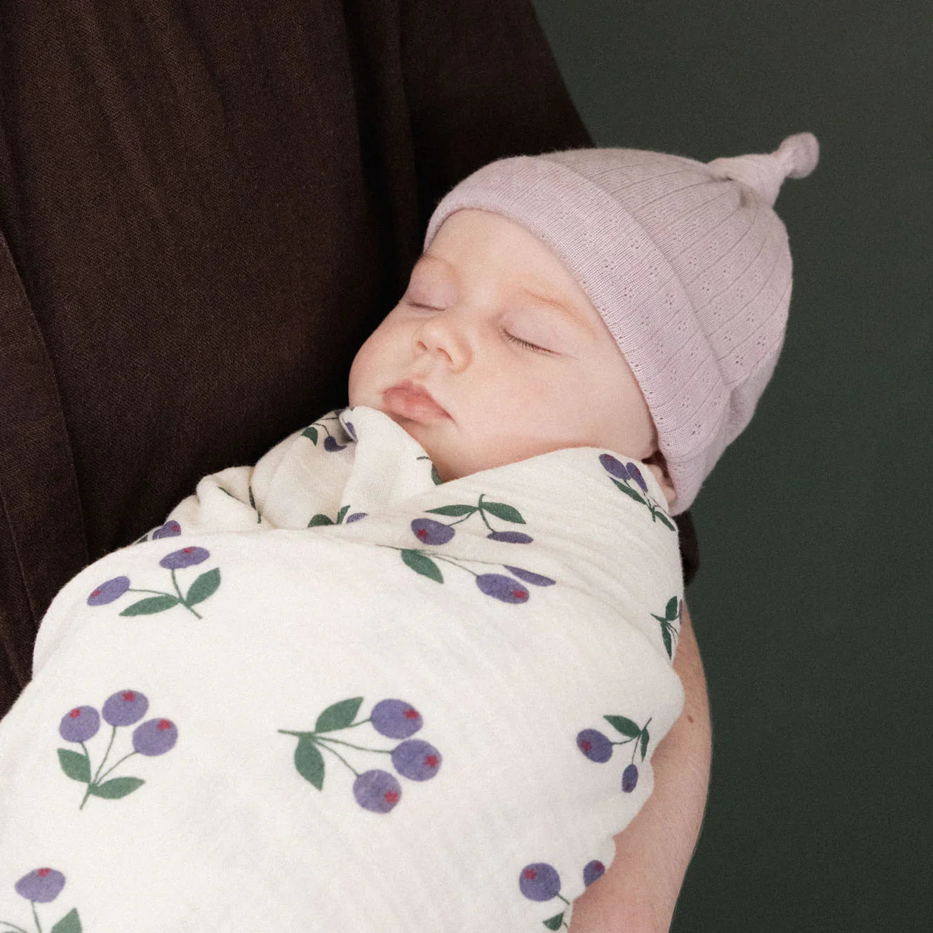 Muslin Wrap Winter Berry Print Nature Baby