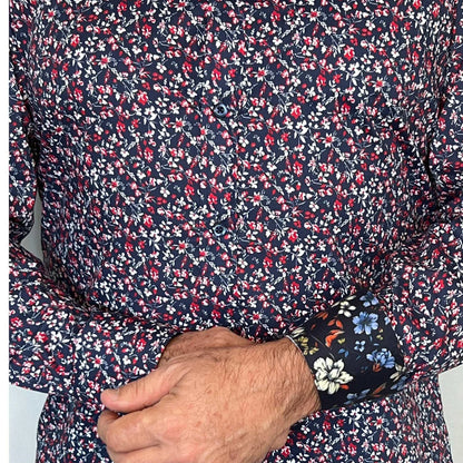 L/S Cotton Print Shirt - Navy &amp; North