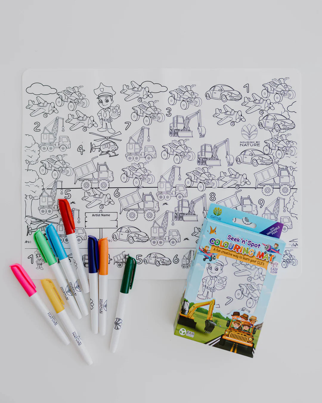 Silicone Seek N Spot Colouring Mat - Cars &amp; Trucks
