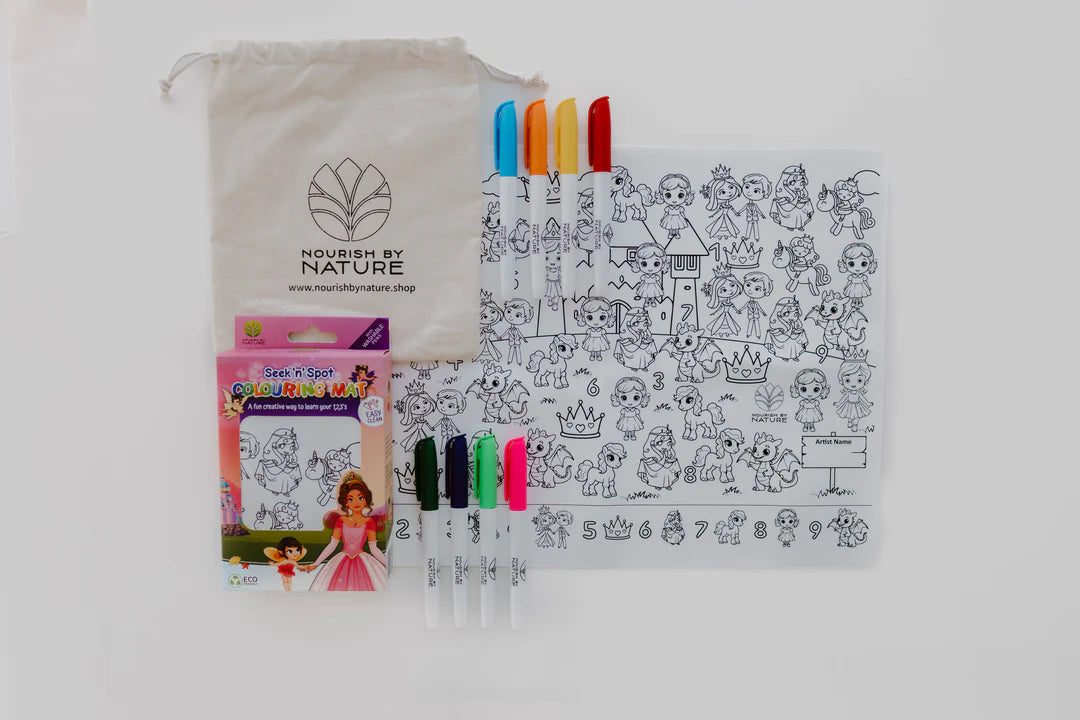 Silicone Seek N Spot Colouring Mat - Princesses &amp; Fairies