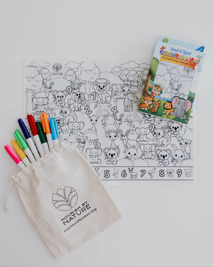 Silicone Seek N Spot Colouring Mat - Animal